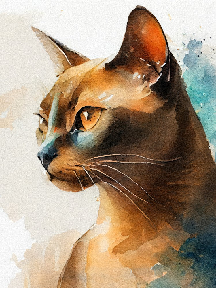 Cat watercolor painting animal