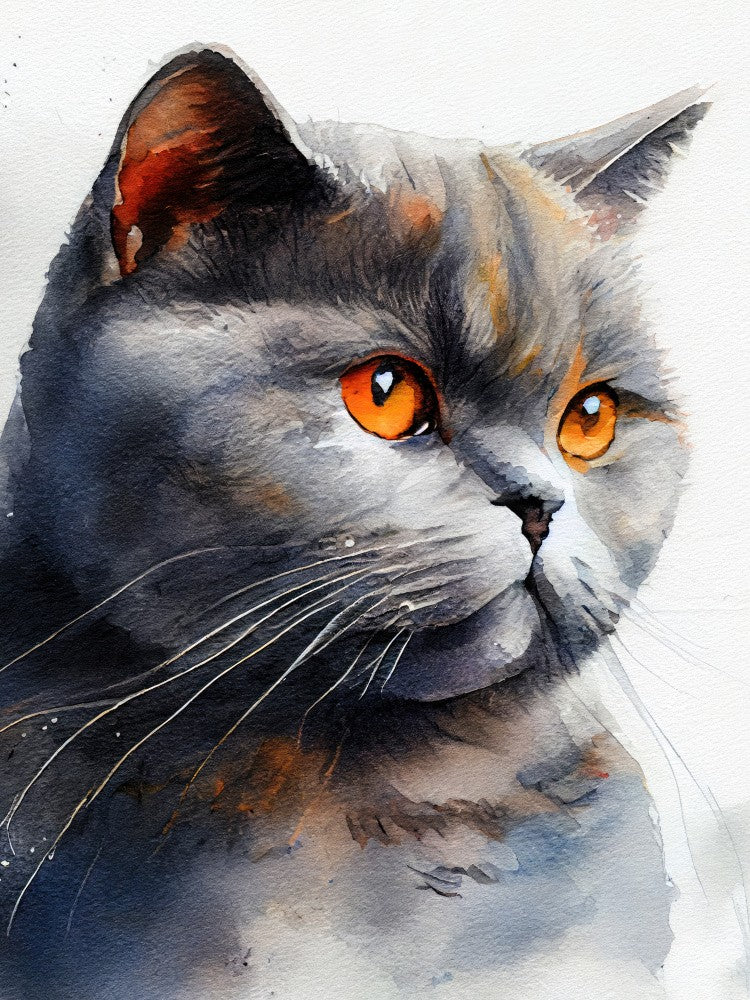 Cat watercolor painting animal