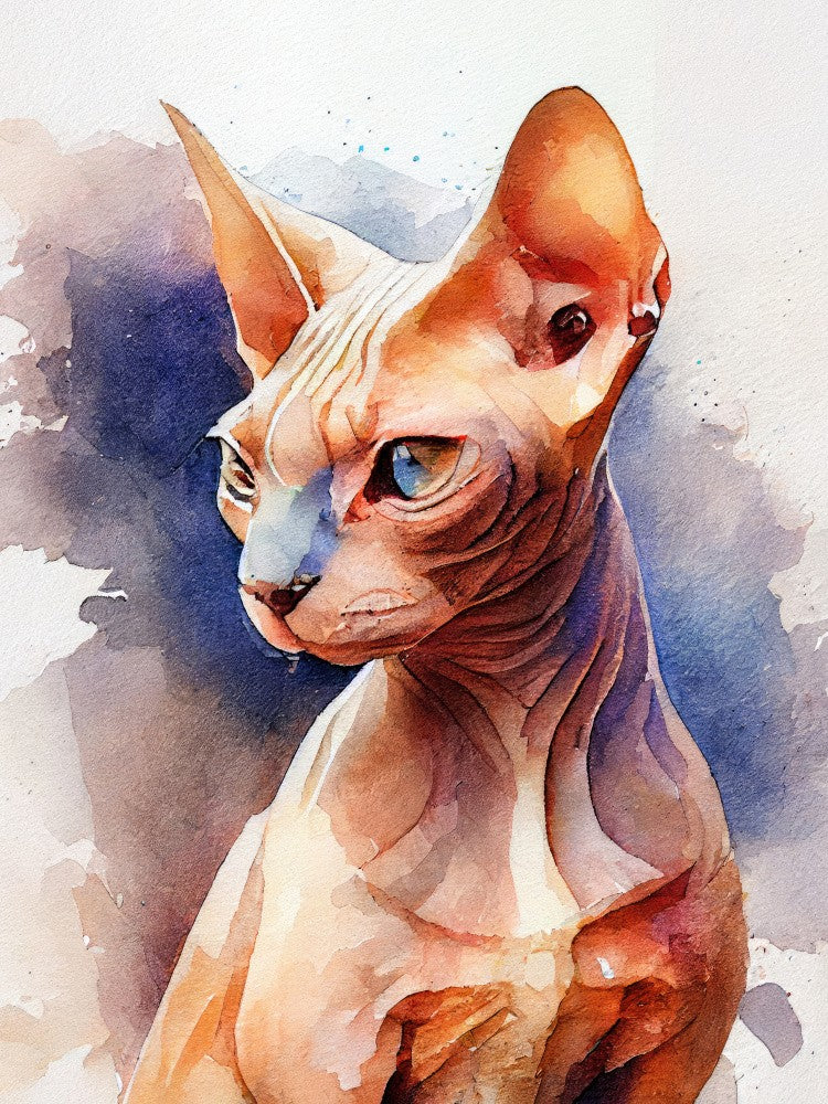 Cat watercolor painting animal