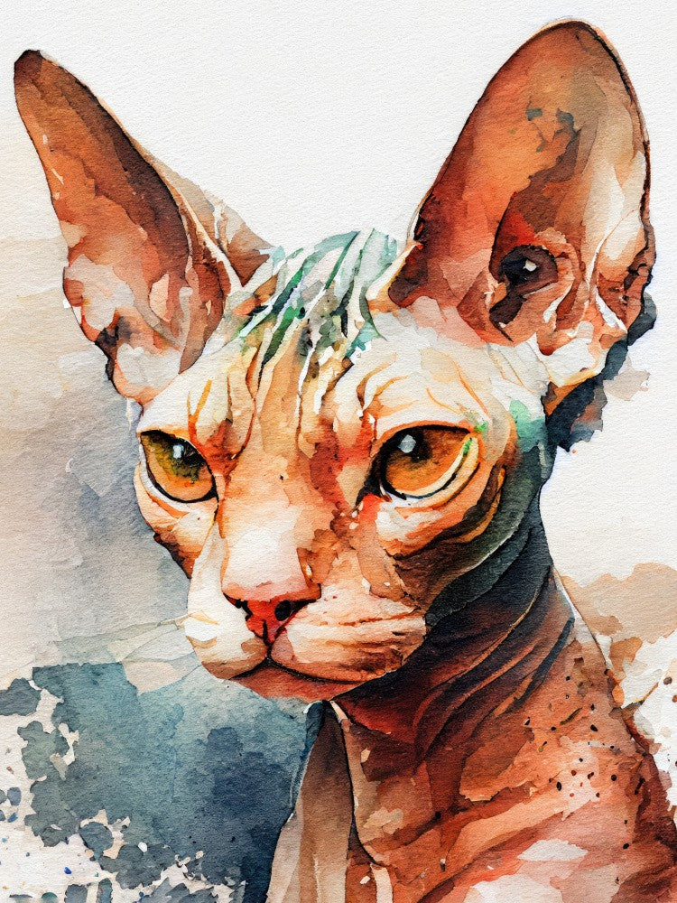 Cat watercolor painting animal
