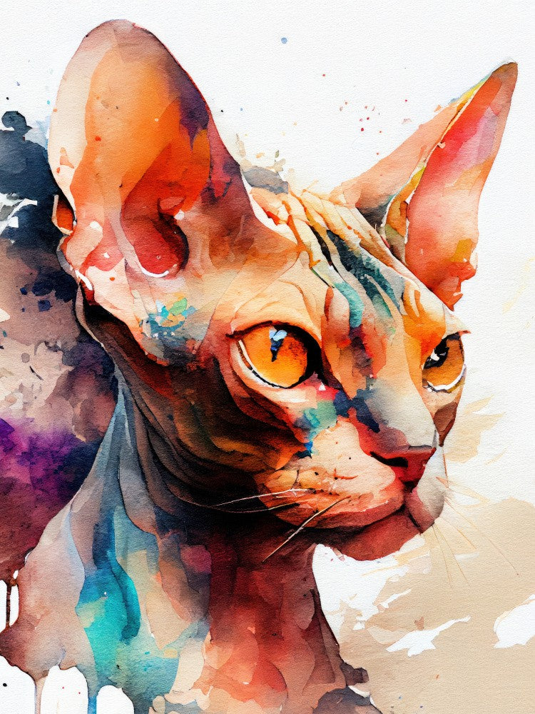Cat watercolor painting animal