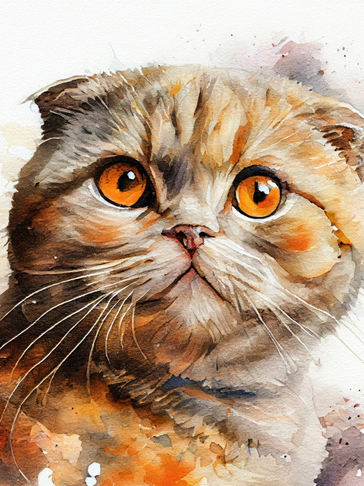 Cat watercolor painting animal