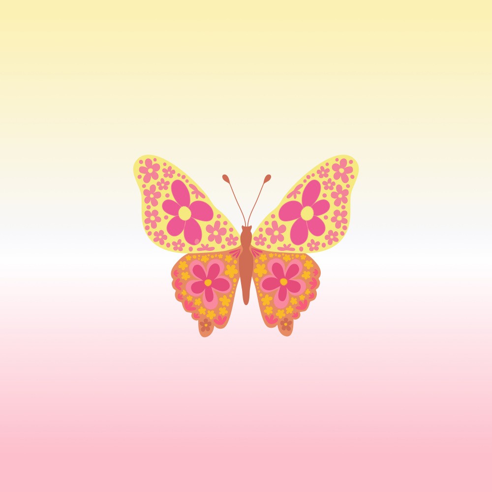 Colorful floral butterfly
