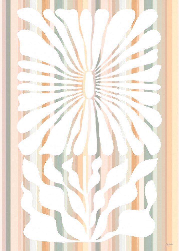 Retro Flower on Stripes