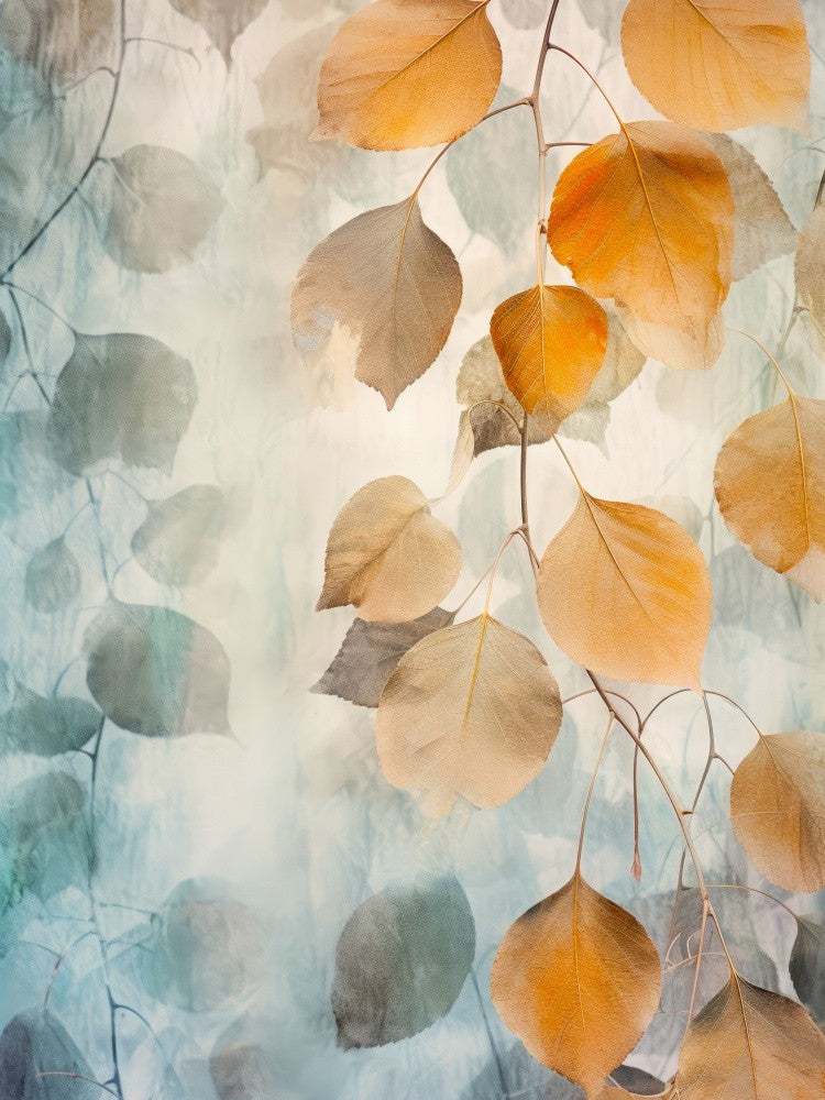 Watercolor leaves nature floral 12