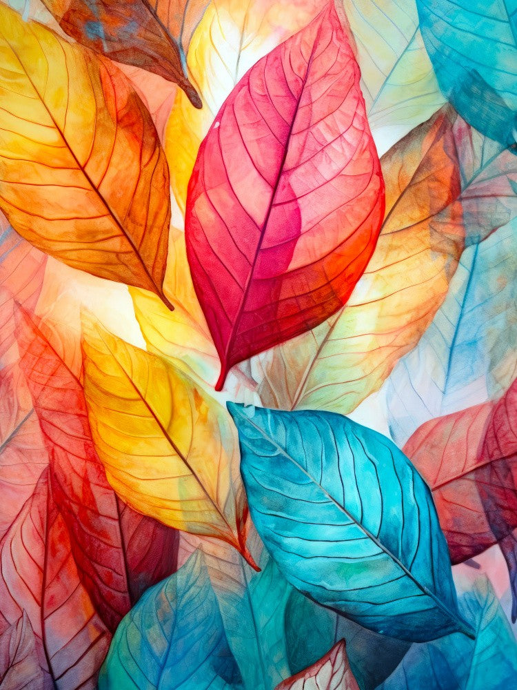 Watercolor leaves nature floral 11