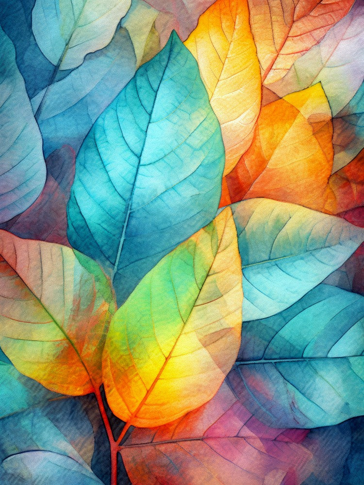 Watercolor leaves nature floral 7
