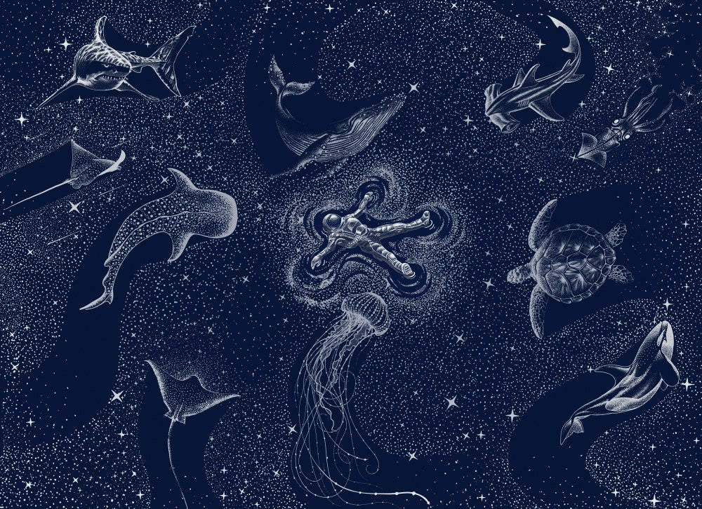 Cosmic Ocean With Astronaut