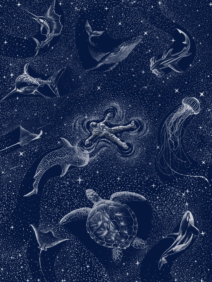 Cosmic Ocean With Astronaut