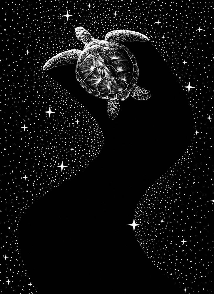 Starry Turtle  (Black Version)
