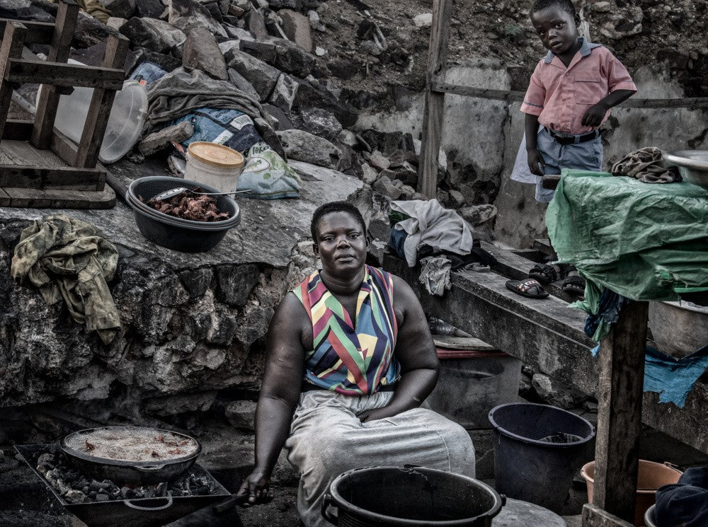Cooking in the streets of Ghana