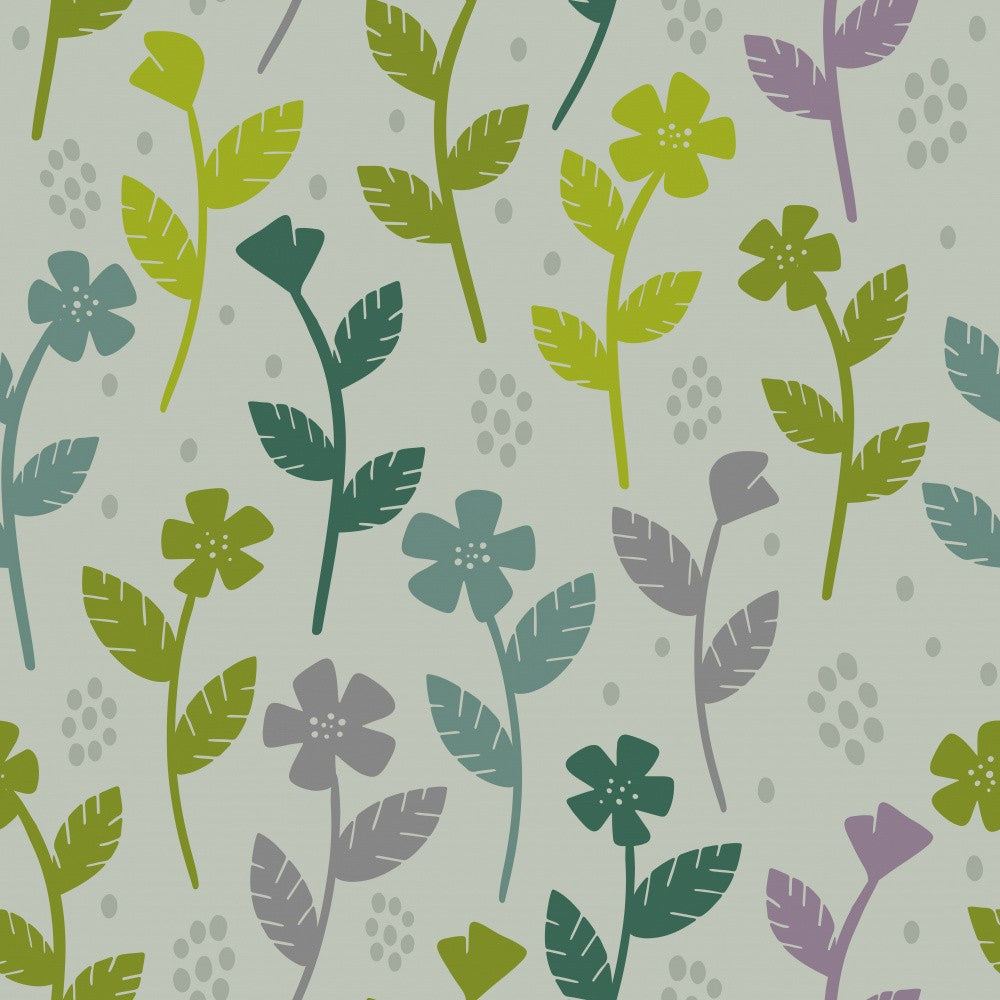 Happy Flowing Floral Green