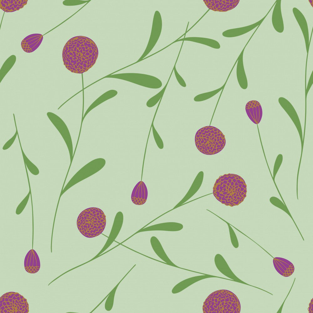 Pompom Flower Green and Pink Hw
