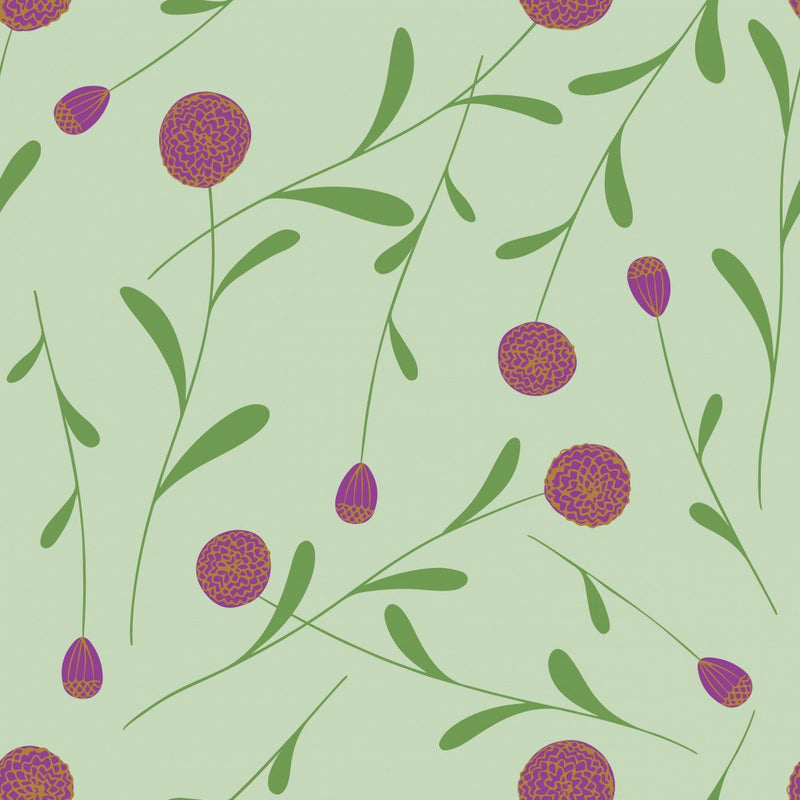 Pompom Flower Green and Pink Hw