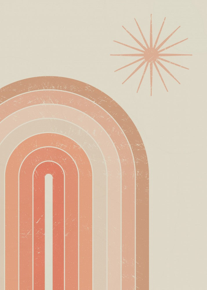 Modern Retro Pink Rainbow