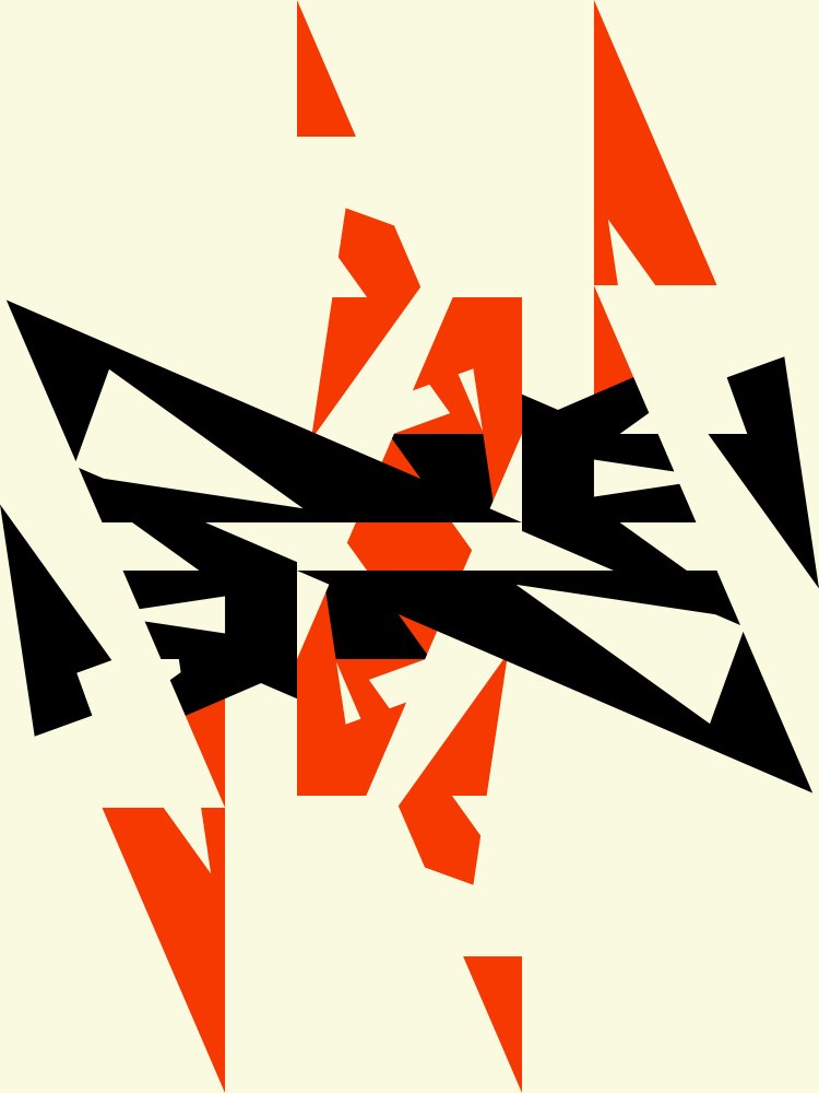Dynamic Black and Red Shapes