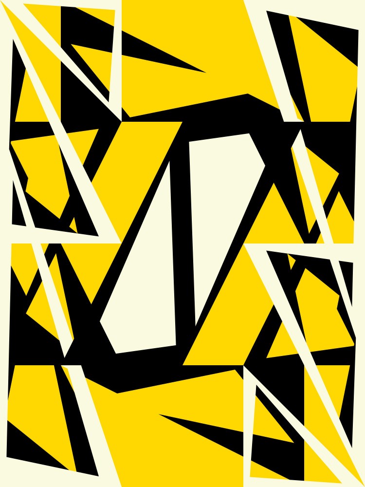 Bold Black and Yellow Geometric Shapes