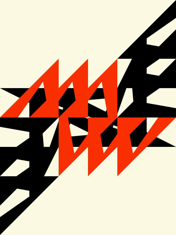 Red and Black Angular Shapes