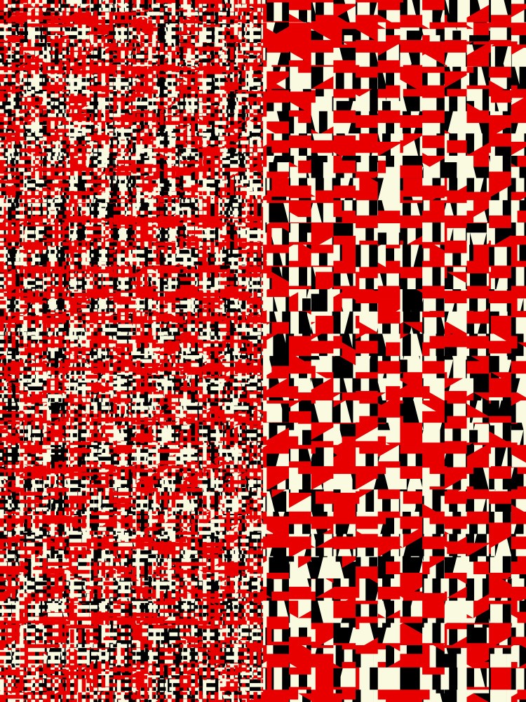 Intricate Pattern of Red Black and White