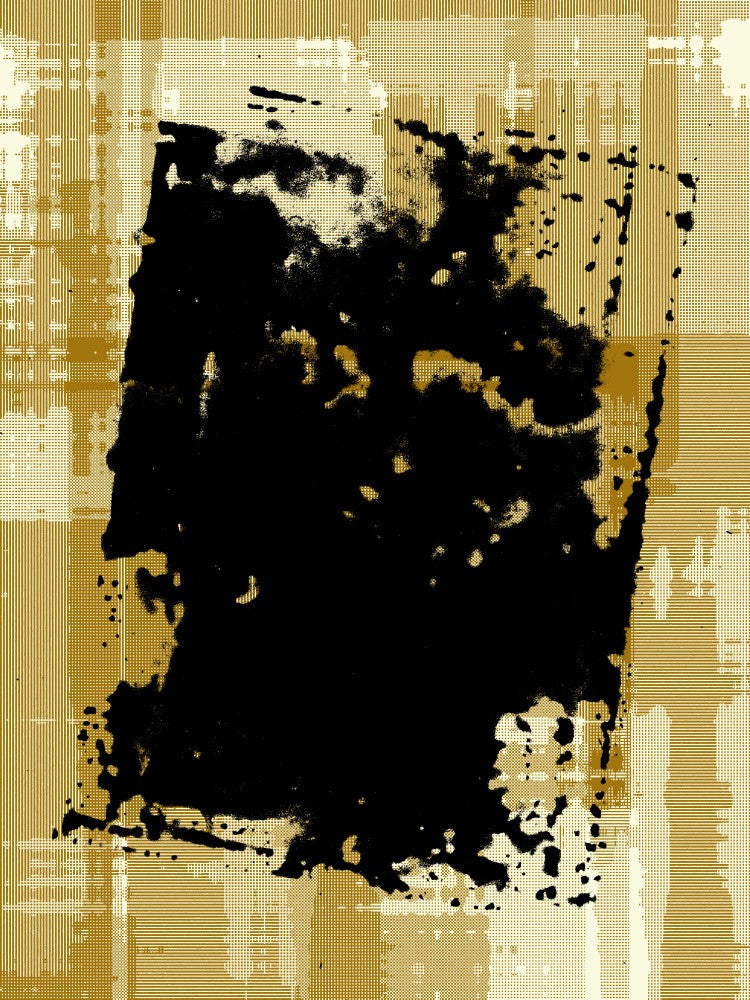 Bold Black Inkblot on a Textured