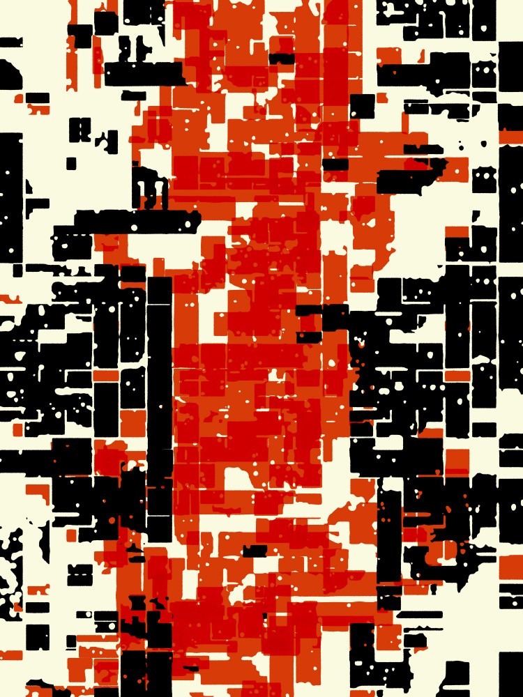 Bold Red and Black Geometric Shapes