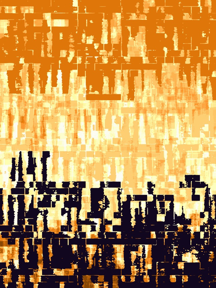 Orange and Black Color Palette with Pixelated Textures