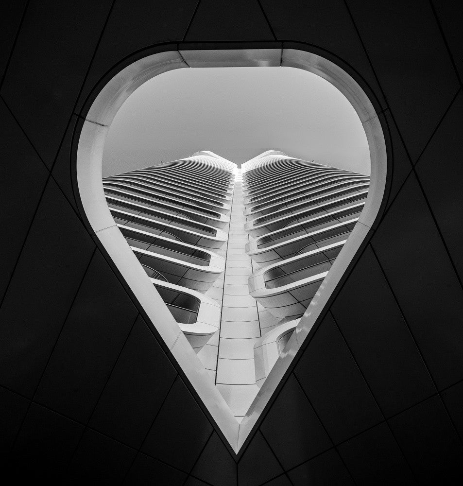 building with a heart