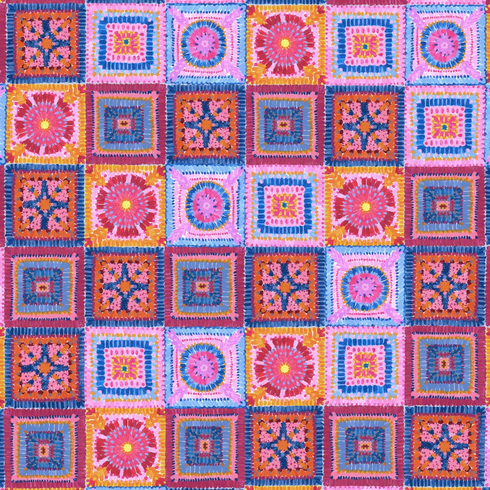 Granny squares blanket