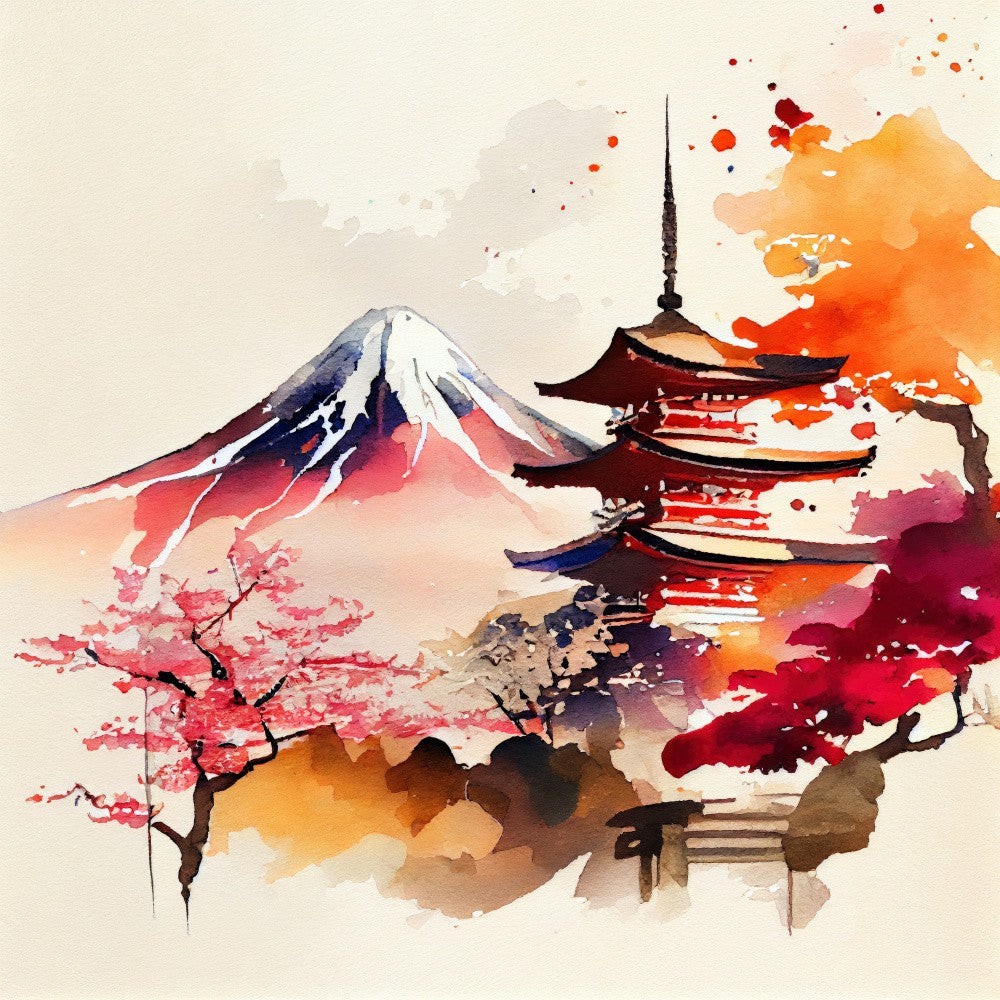 Japan World Watercolor Painting (6)