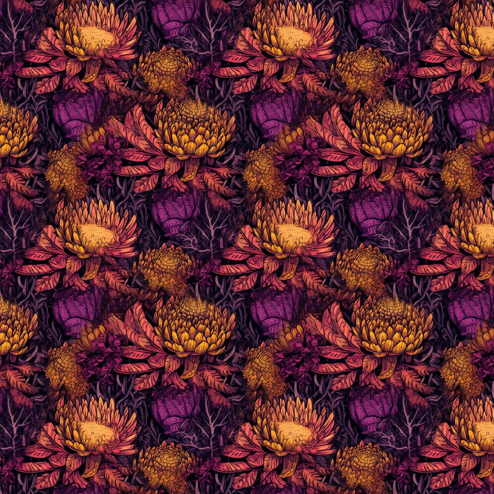 Pattern 2 flowers purple