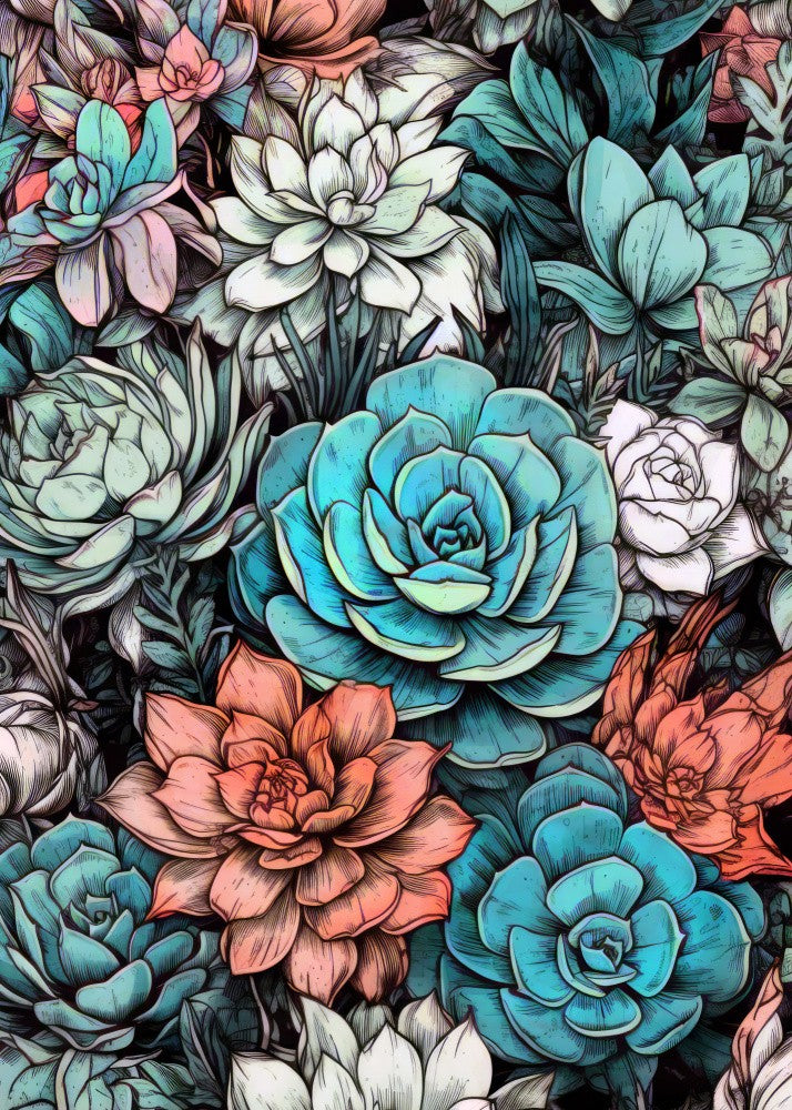 Flowers plant art succulents and cacti