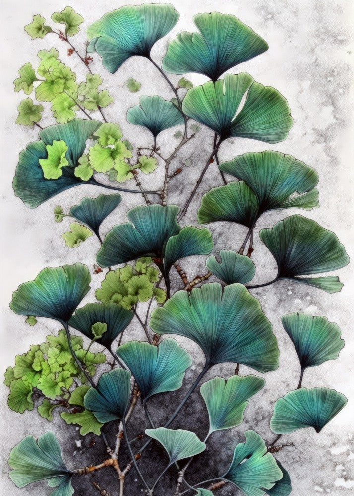 Flowers plant art ginko biloba