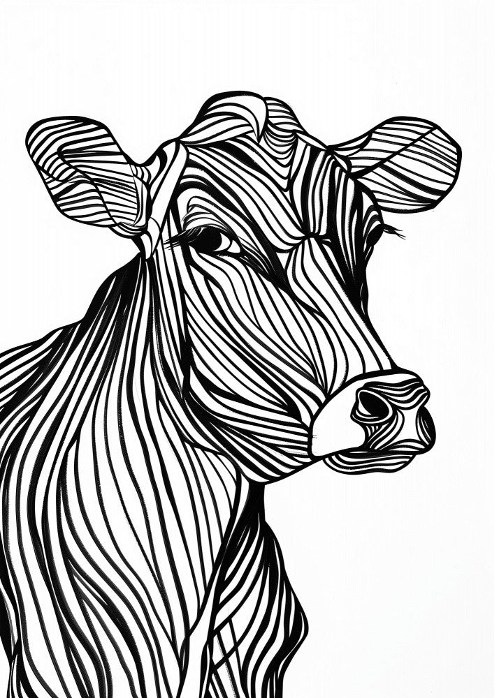 Lines art Cow