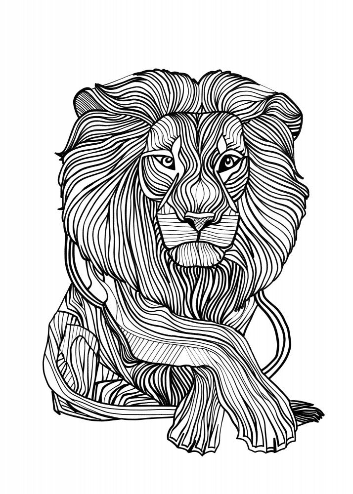 Lines art Lion