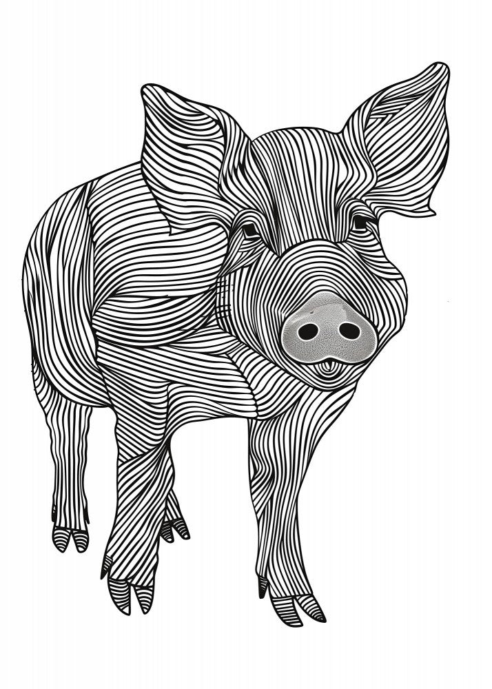 Lines art Pig