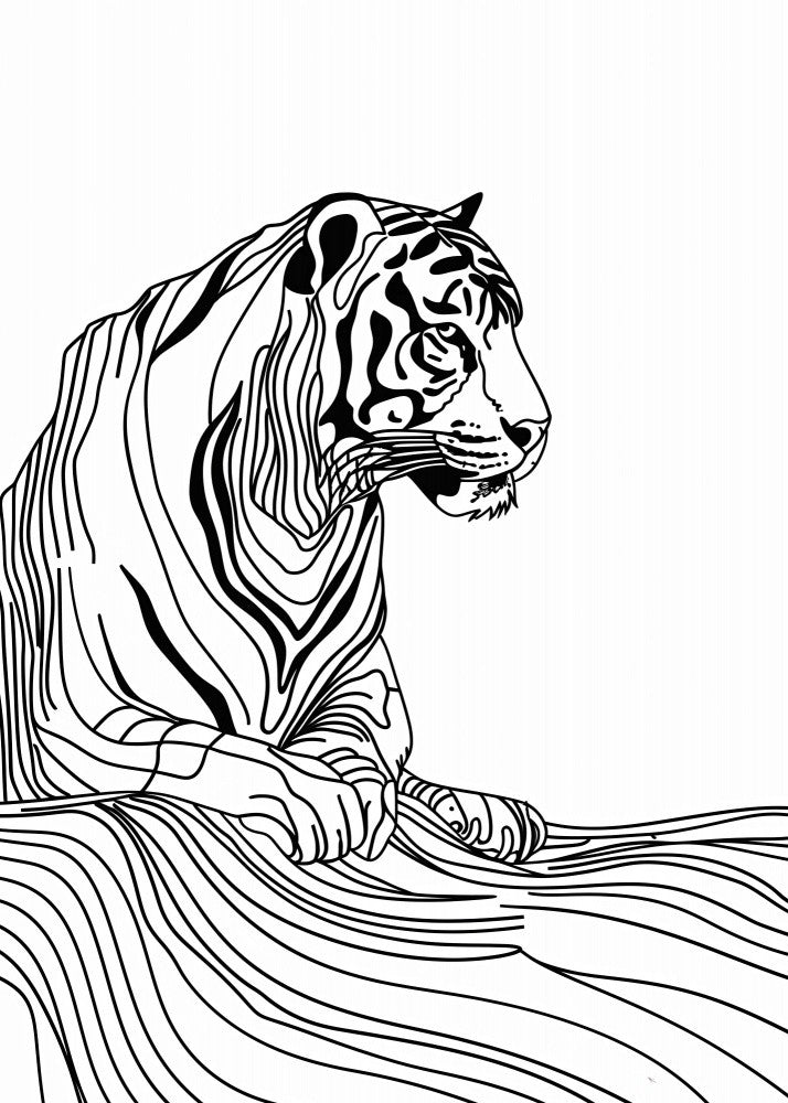 Lines art Tiger