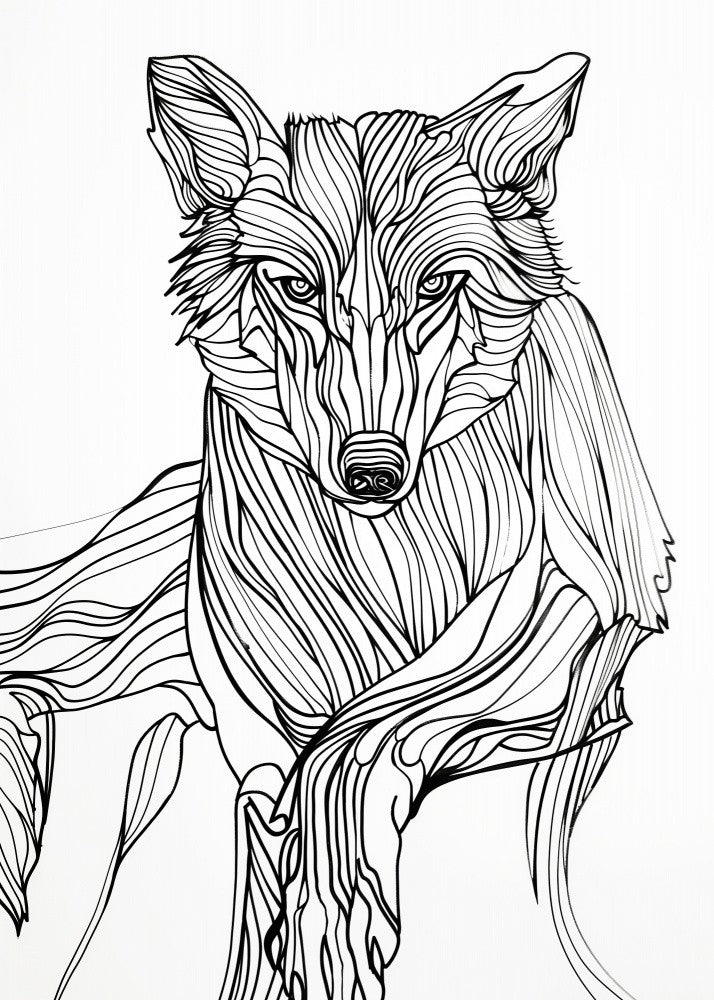 Lines art Wolf