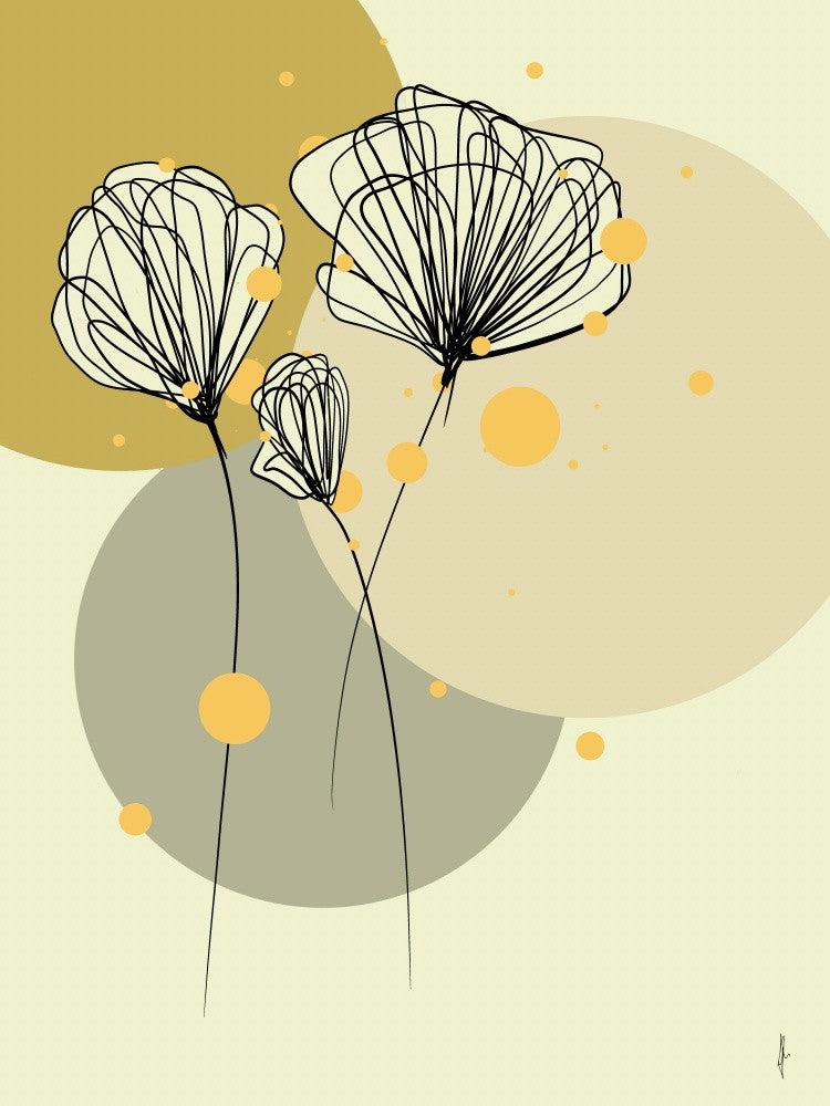 SUMMER FLOWERS IN YELLOW RAIN