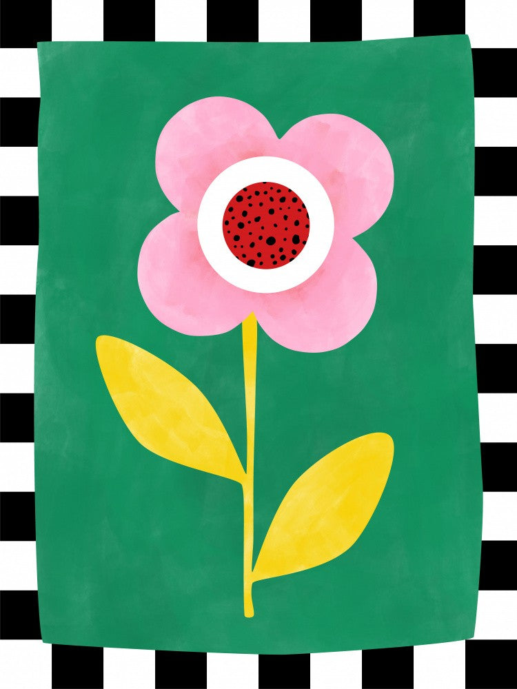 Pink Flower with Yellow Leaves