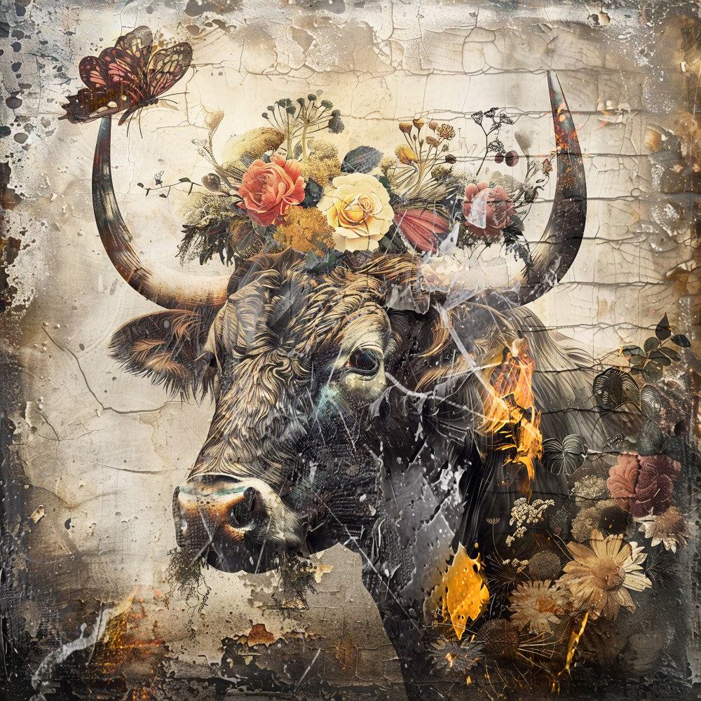 Floral Animals Vintage Art Illustration 09