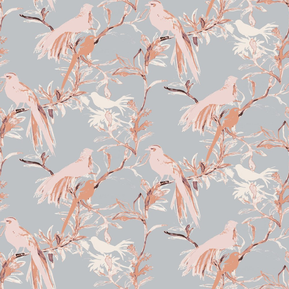 Birds Pink and Grey