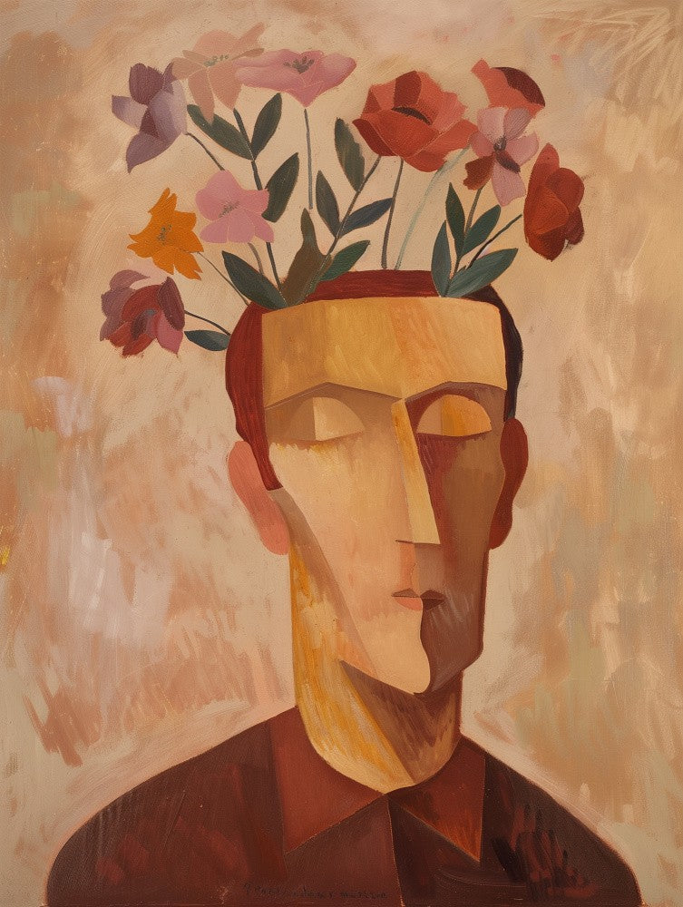 Mann mit Blumen