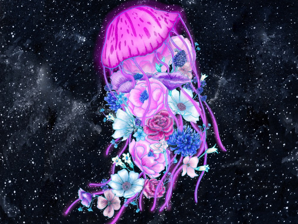 Magic Ocean Jellyfish Color Mural