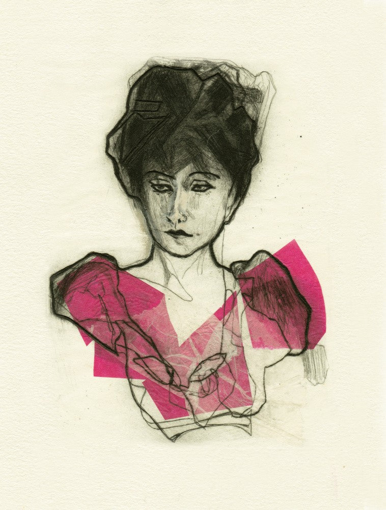 Pink Elegance with Woman Portrait