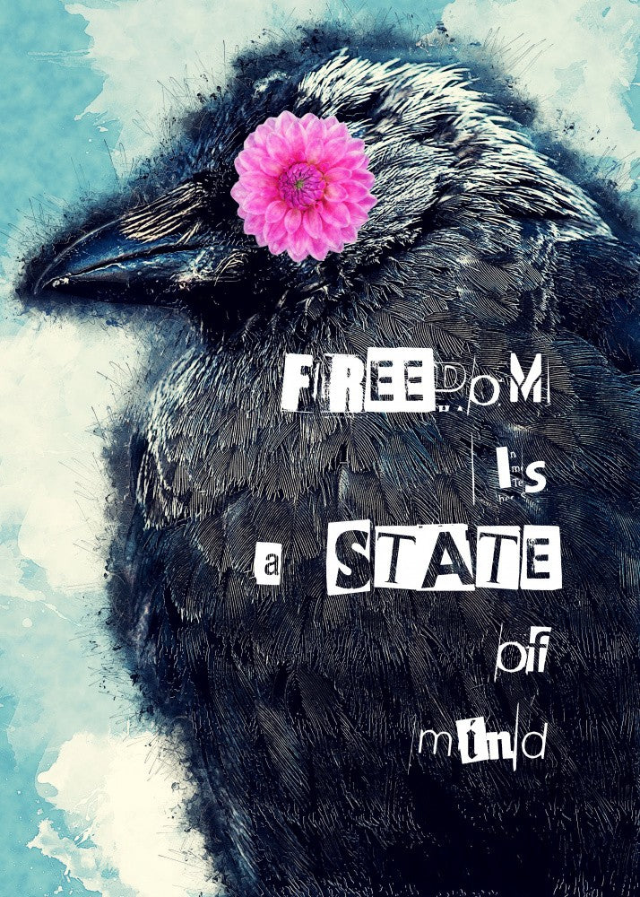 Freedom Is a State of Mind Collage Art