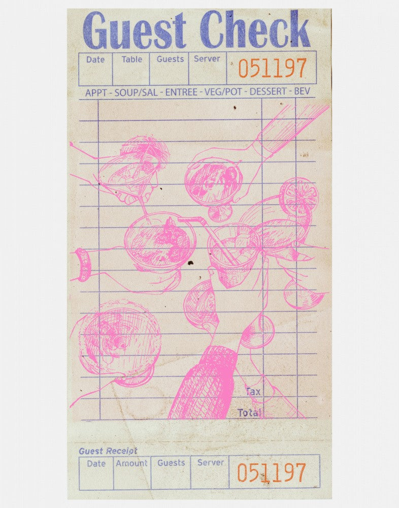 Cheers Guest Check Pink