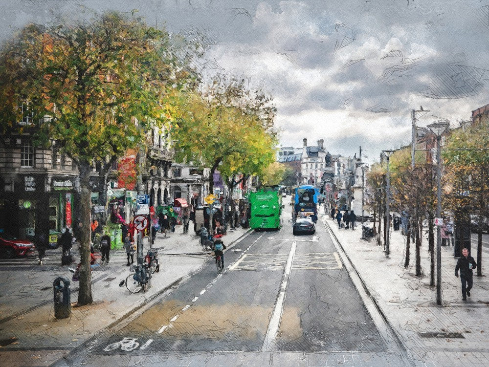 Dublin City Watercolor Art Ireland (1)