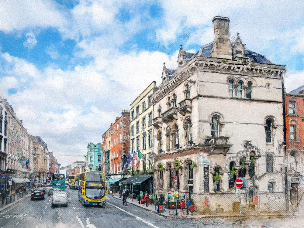 Dublin City Watercolor Art Ireland (2)