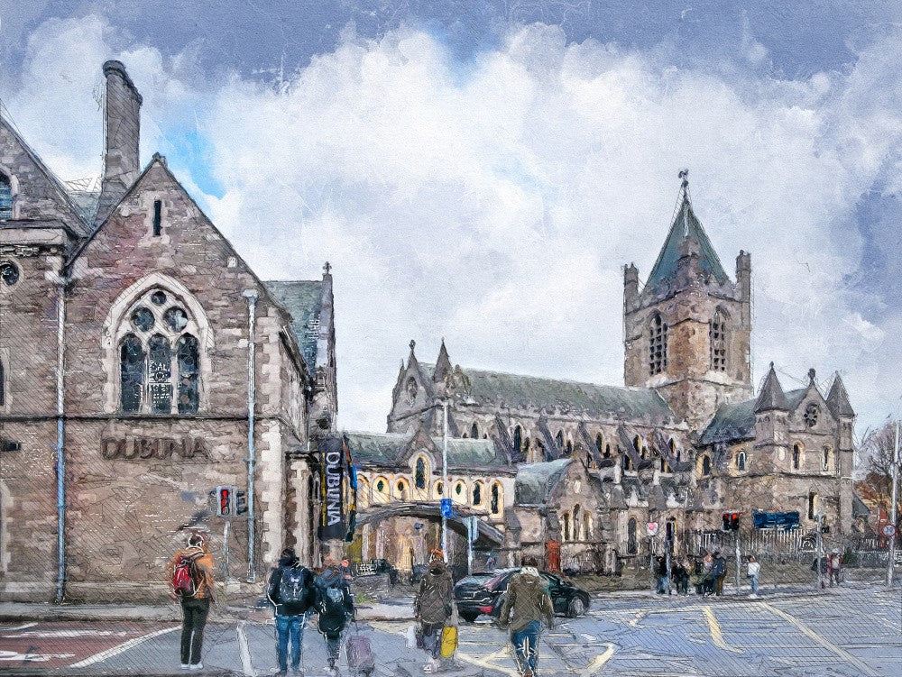 Dublin City Watercolor Art Ireland (4)