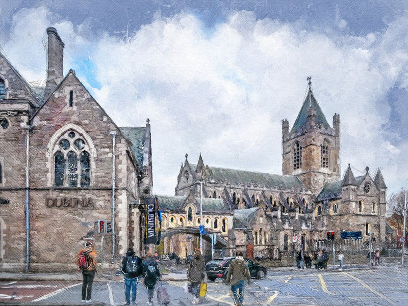Dublin City Watercolor Art Ireland (4)